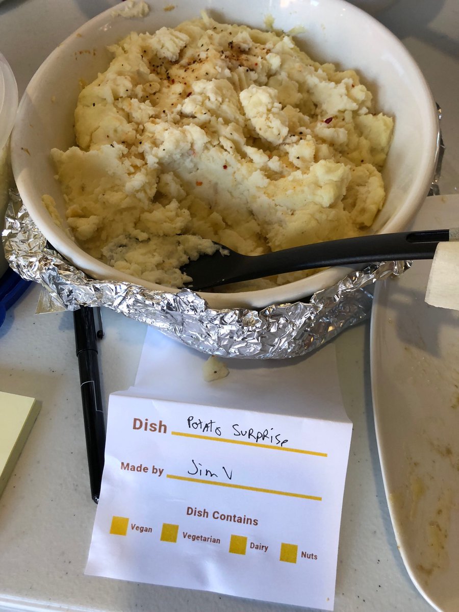 JVranicar's tweet photo. Always remember, kids. Naming matters. My potato dish at our work Thanksgiving celebration got few takes. The recipe called them “Refrigerator Potatoes” and I thought nobody would know what the hell that meant. Either way, #NamingFail. https://t.co/stJfOdwikJ