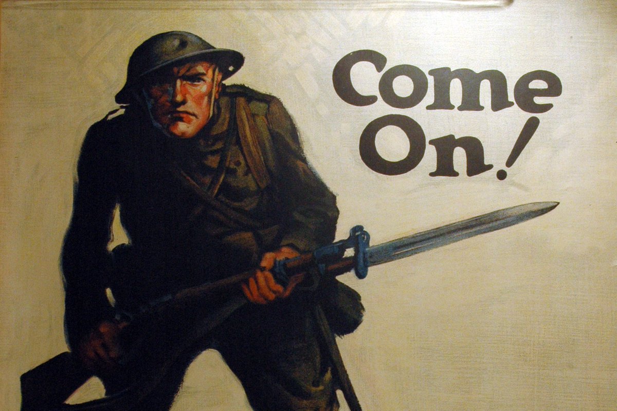 SDMA's tweet photo. It's #ResidentFreeTuesday! See "Artists at War: American Posters of World War I" and learn more about these posters at the ArtStop at noon, led by exhibition curator Dr. James Grebl, Manager of Docent Programs at @SDMA . Tours meet at noon in the first floor rotunda. https://t.co/WCDDMSsDdK