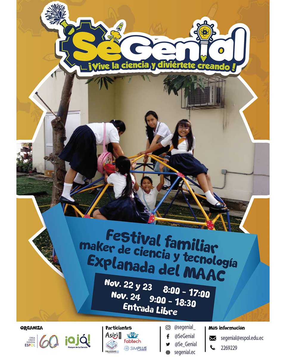 Se_Genial's tweet photo. Estás listo para descubrir el lado divetido de las ciencias? No te pierdas #SéGenial2018  donde podrás aprender y disfrutar de las mejores exposiciones y experimentos con tu familia y amigos. 💡🚀 #SéGenial2018 #CienciaDivertida https://t.co/xwXlQyqX5T