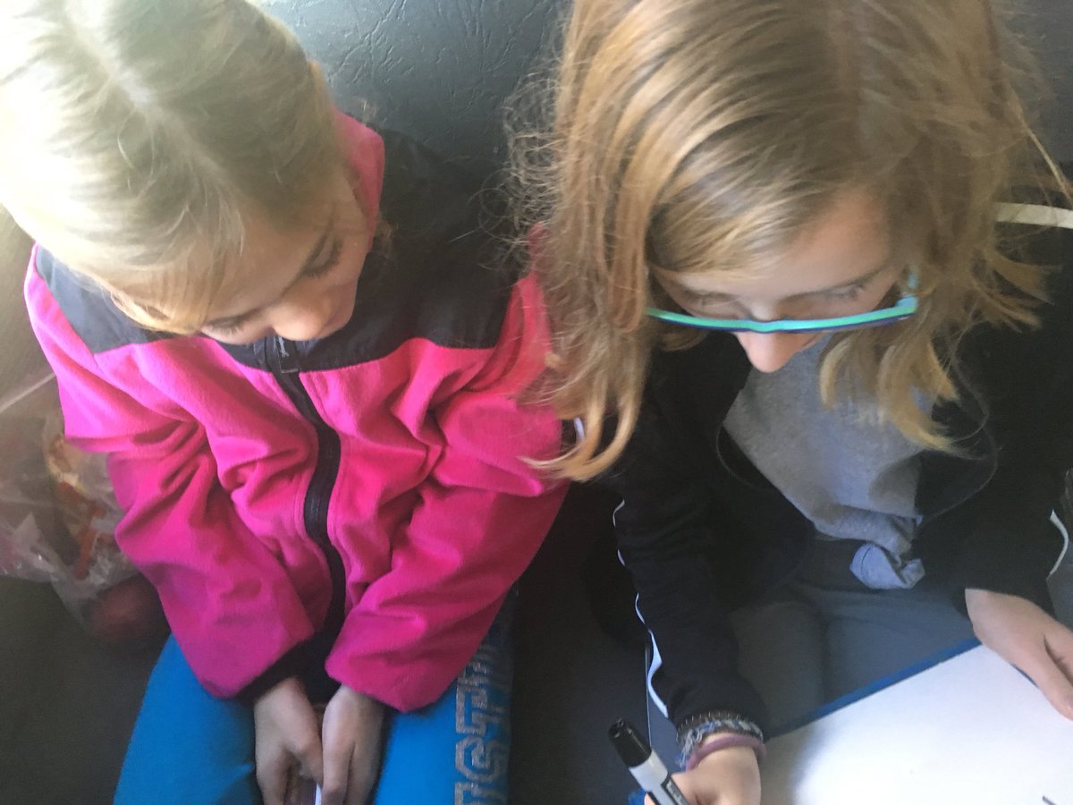 MabeeJess's tweet photo. Math practice on the way to our field trip! There’s always time for extra practice! And they loved it!  #failup @gcrummie @CrozetKids @k12albemarle https://t.co/OClAKybH4v