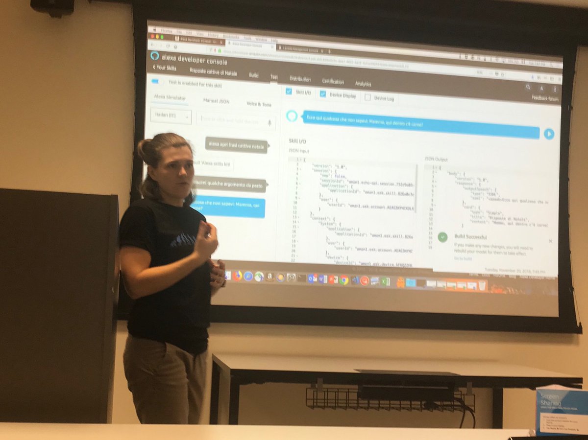 jacopomar's tweet image. Una skill con le frasi da non dire al pranzo di Natale costruita in 15 minuti, grandissima ⁦@a_aondio⁩ 🙌 #AWSmeetup