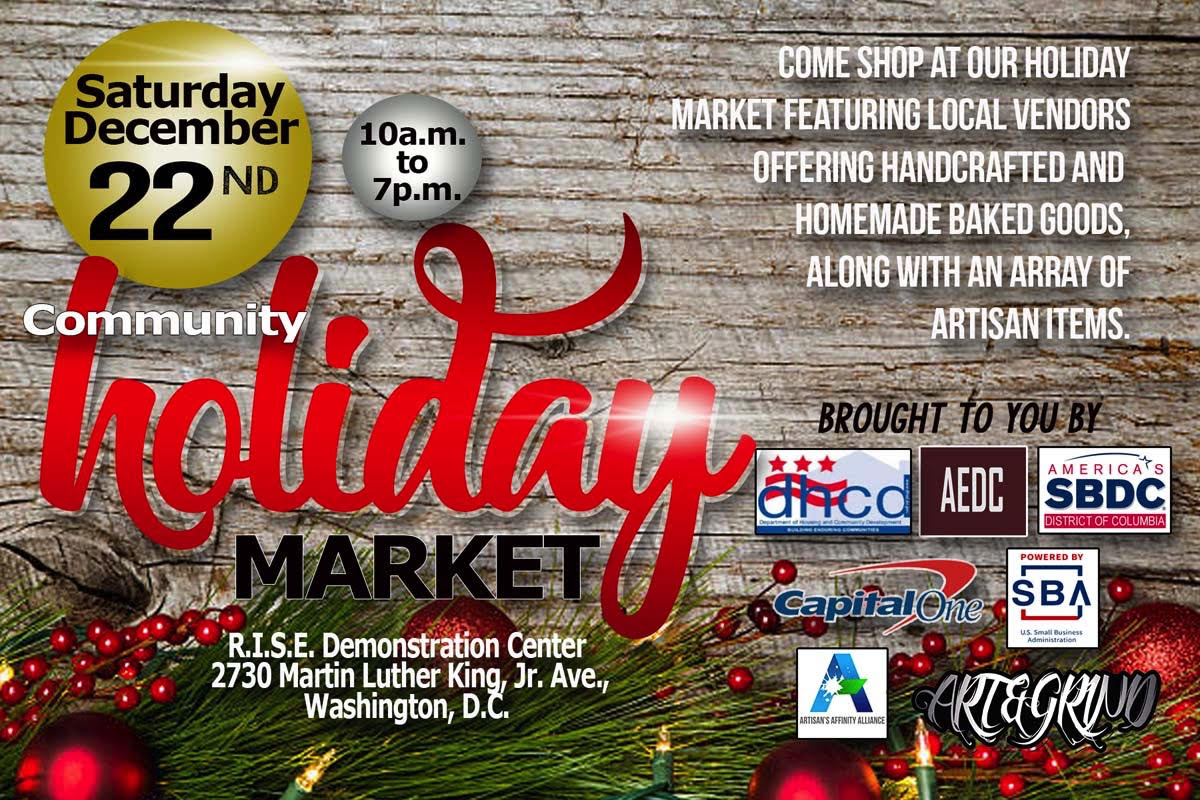 Artffinity's tweet image. 'Tis the season of shopping, learning, giving and experiencing in the heart of Anacostia/Congress Heights! A Community Holiday Artisan's Market! Mark your Calendars and join us!