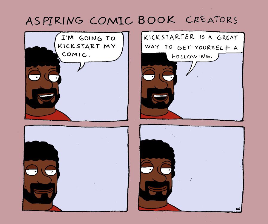 aspiringcbw's tweet photo. Our crowdfunding project is going just like on this strip! DO YOU WANT TO BE BACKER NUMBER 2? Check out our Indiegogo: https://t.co/aGksdPbj35 https://t.co/WJijPWrqI6