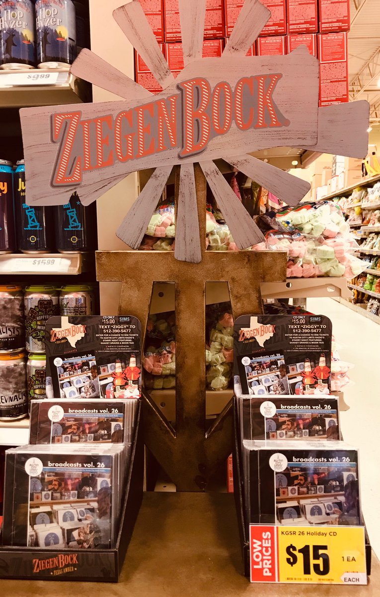 dunkittie's tweet photo. ⁦@BeerBraker⁩ . Now available KGSR CD’s at Braker H-E-B! https://t.co/WMYI1cfnce