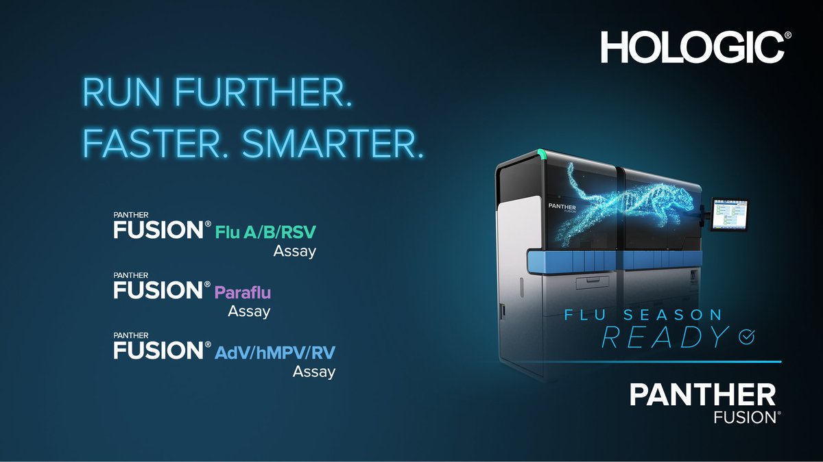 Hologic's tweet image. Don’t wait until noses start running and fevers start hitting to #attacktheflu. Automate your lab&apos;s #sampleprocessing with the #PantherFusion system this #fluseason.
