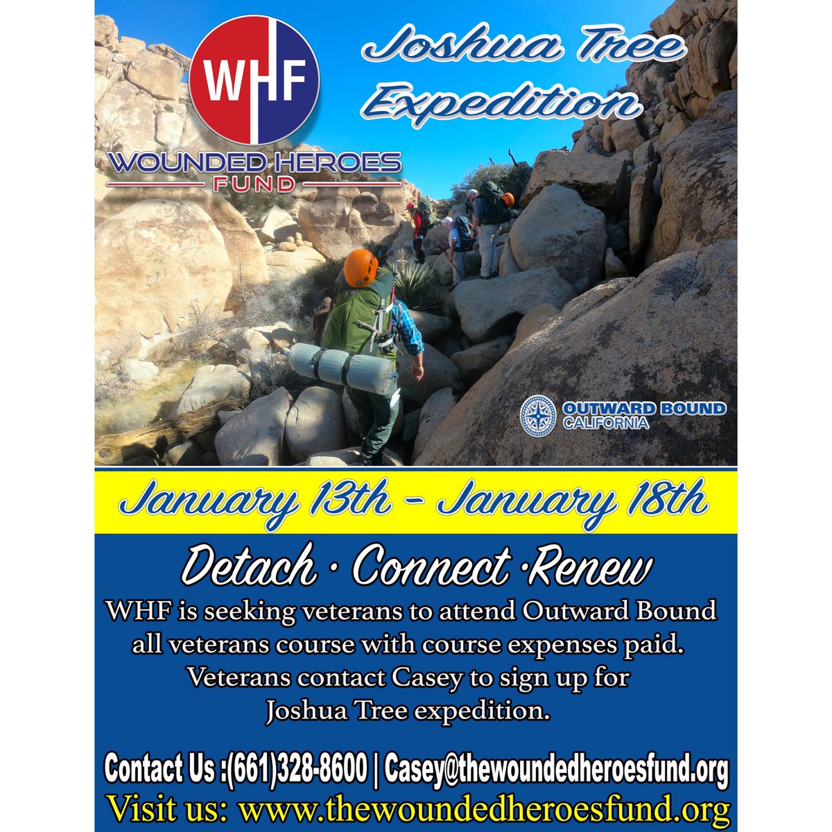 Veterans can sign up today! #OB #joshuatree #whf