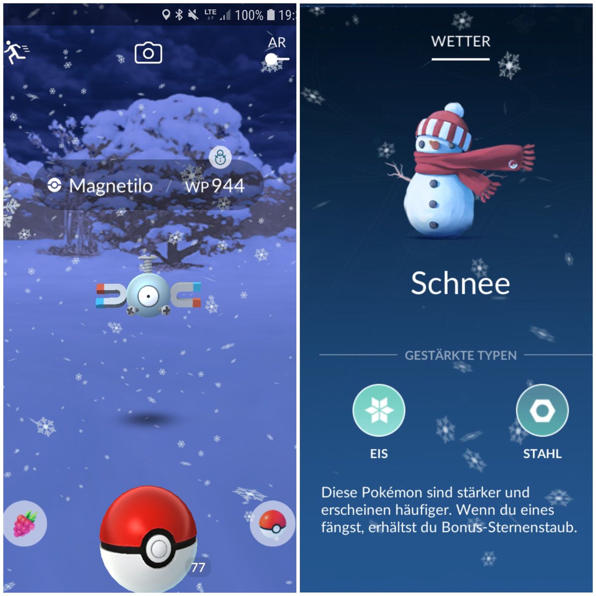 GalaidaG's tweet photo. Endlich schneit es auch bei mir... in Pokemon Go. Ich habe nen Temperaturschock bekommen, als ich das nach dem ΓΌblichen Alola-Sommerstrand-Startbildschirm gesehen habe. =^.^=
#PokemonGO #PokemonGOWinter https://t.co/J2IY6iR5Ul