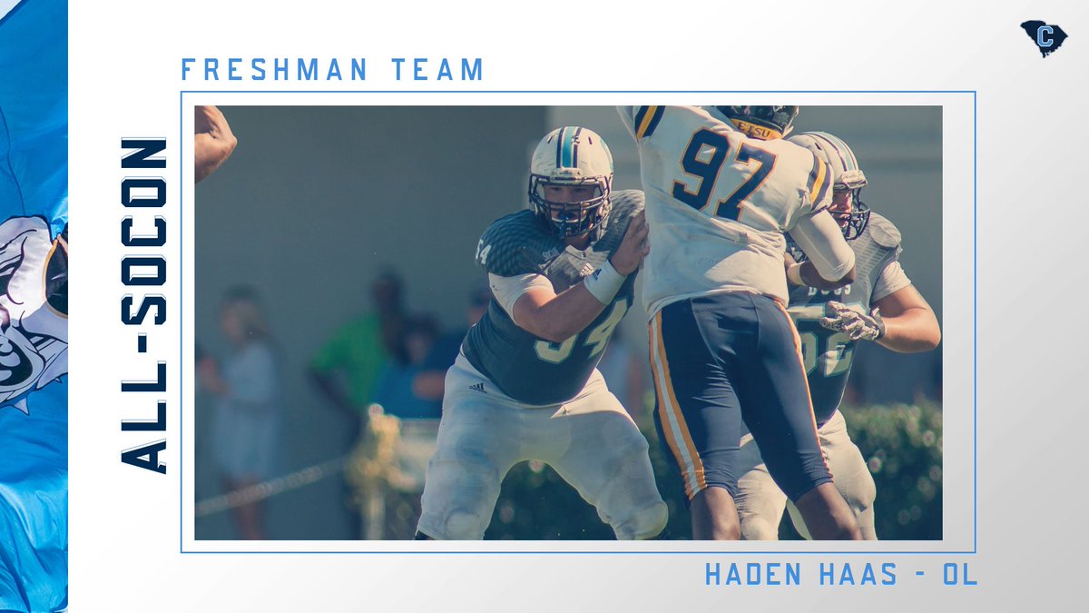 CitadelFootball's tweet photo. Only going to get better. 🤫🏈

All - SoCon Freshman Team

Clay Harris - RB

Mason Kinsey - DL

Chris Beverly - DB

Haden Haas - OL

#FireThoseCannons | #SoConFB https://t.co/dINhdl6T6V