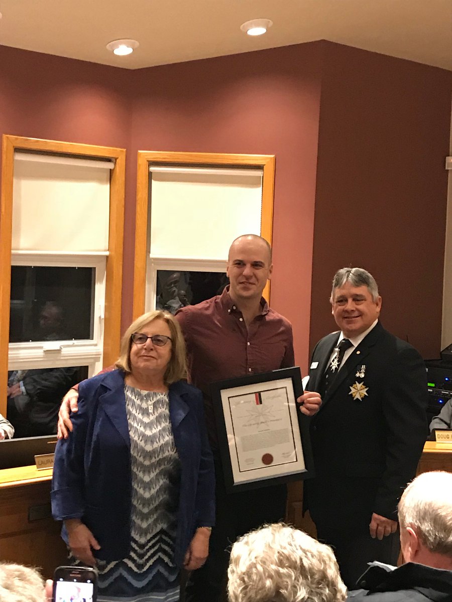 Chief Martin and Cst. Meyer were proud to assist St John Ambulance and our town council with awarding Daniel Andres the Gold Life Saving Award. He rescued his neighbors Doug and Susan who were submerged in the water on a side-by-side and performed CPR saving Susan's life.