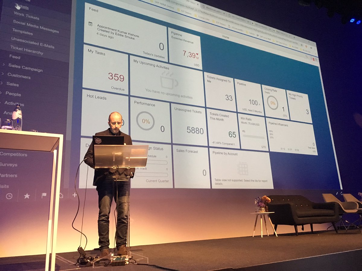 timoelliott's tweet photo. #SAPHANA is not just an #IoT platform — it’s a platform to actually ACT on  machine data (e.g. machine down? Then trigger automatic workflow, assign best company for repair based on real-time criteria, transfer all relevant information, analyze compliance, etc, etc.) #soaperfday https://t.co/z4ETXdiYjd