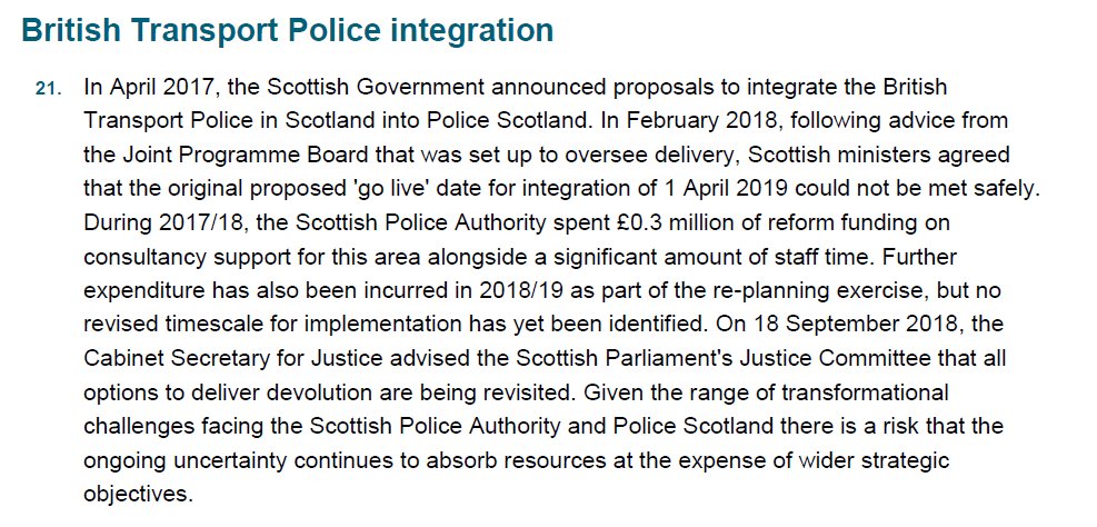 kathmurray1's tweet photo. Update on BTP integration by @AuditScotland in the latest @ScotPolAuth audit highlights the ongoing lack of clarity: 'there is a risk that the ongoing uncertainty continues to absorb resources at the expense of wider strategic objectives'. 
https://t.co/sNgQIBU0K5 https://t.co/4TwYLSRRQH
