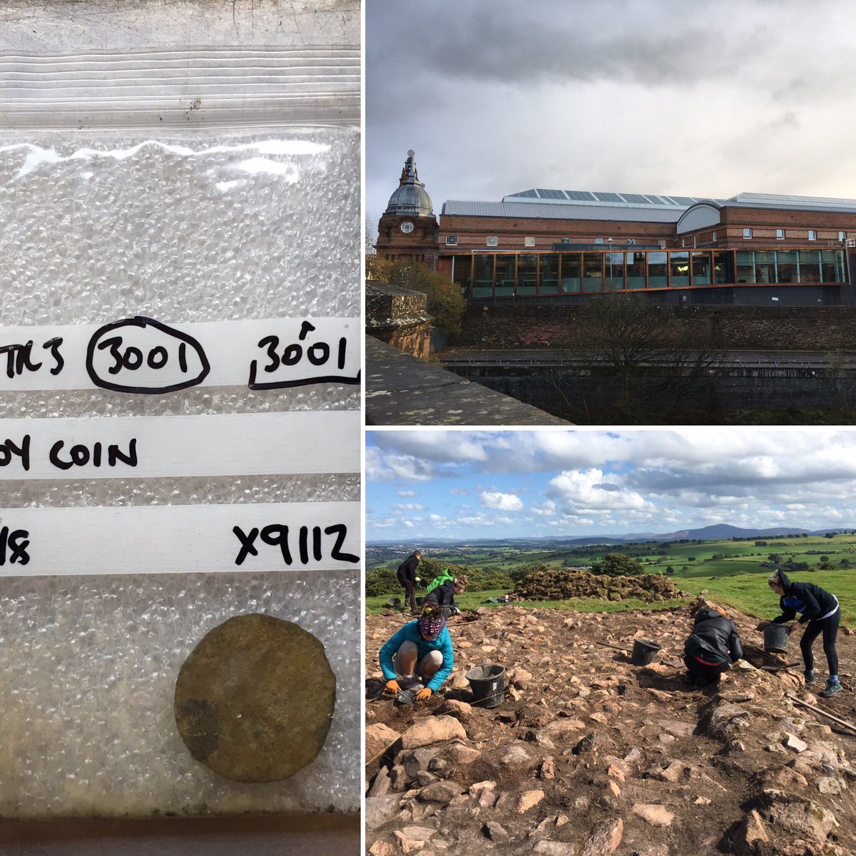 CLUTHA2018's tweet photo. Weβve started the Post-ex from our 2017 #CAVLP excavations @N_T_S Black Hill. We thought we may have a Roman coin but the amazing Dr Bateson @hunterian thinks itβs probs an 18th cent coin of George II/III which ties in with the later use of the site. #ScotArchStrat #HESsupported https://t.co/Jo7jw3aqXv