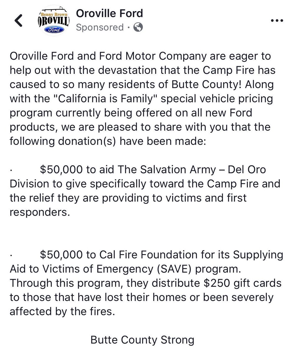 Ask4Thai's tweet photo. #OrovilleCa #OrovilleAutoCenter #OrovilleFord #Ford #ParadiseCA #ParadiseStrong #BigBendCa #BiggsCa #DurhamCa #Gridley #ButteCa #CampFire #MagaliaCa #BerryCreekCa #ForestRanchCa #ConcowCa https://t.co/NI90gDGsSz