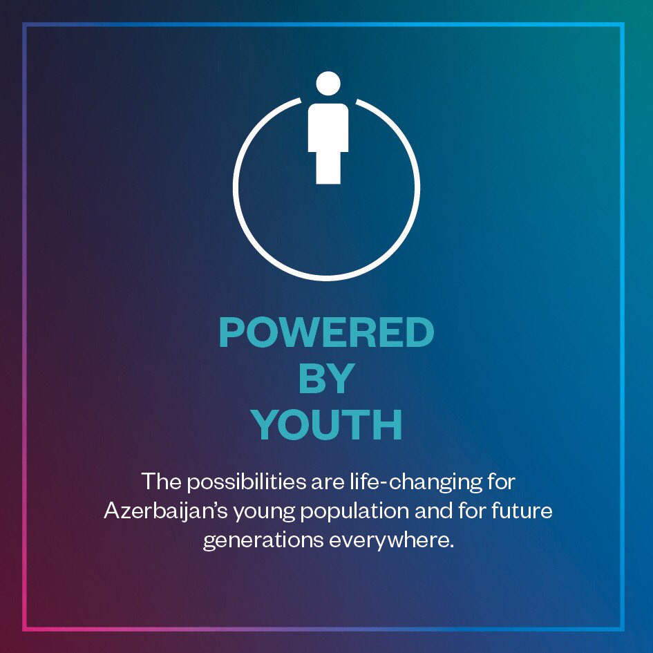 Reason #3 is ‘An Expo Powered by Youth’: 65% of #Azerbaijan's population is under 40 years old, and a World Expo in the country would drive opportunities for young people in education, health and work.

#BakuExpo2025 #GoodLuckBaku