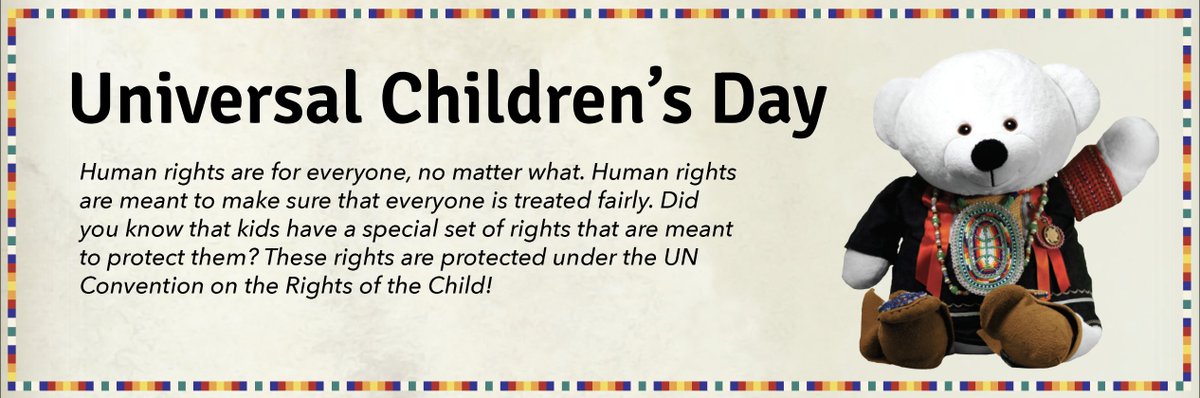 CaringSociety's tweet photo. Today we celebrate #WorldChildDay read Spirit Bear's child-friendly version of the UN Convention on the Rights of the Child here: https://t.co/WeqdhzwabK https://t.co/aZBLj4T4Js