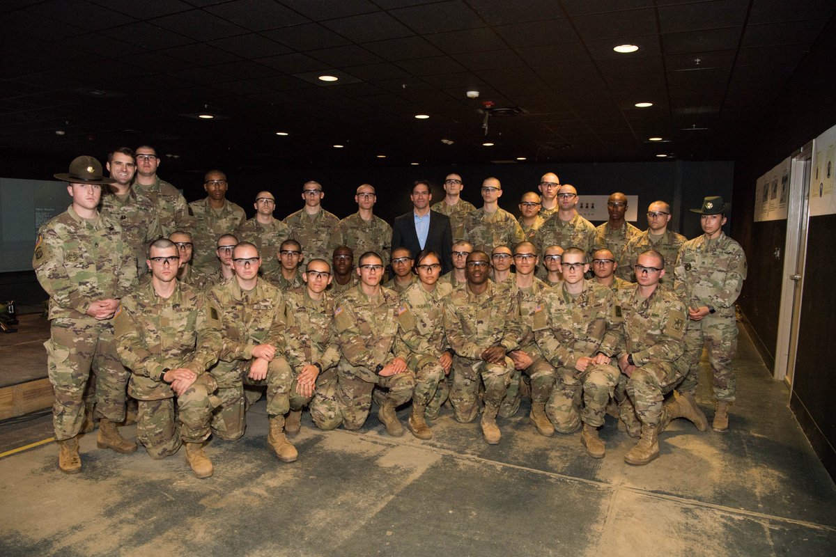 SecArmy's tweet image. #SecArmy: What is the best part of the training?
Pvt. Hidalgo: My favorite part is PT. 

Glad to see the motivation while on a visit with #OSUT trainees at @FortBenning last week.
#ArmyFit #Ready2Fight #ArmyReadiness