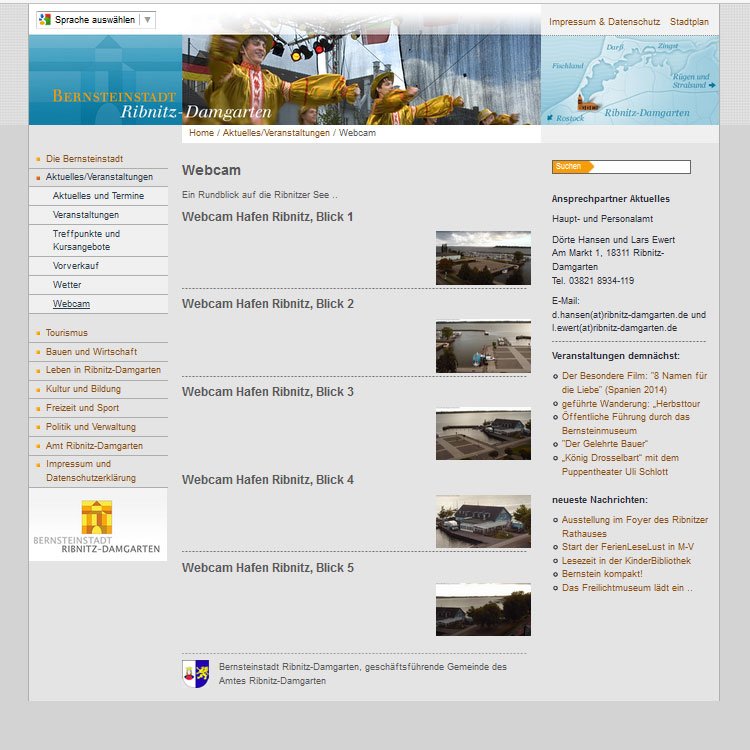 Aktualisierung der Seite mit den Webcams in Ribnitz-Damgarten dlvr.it/QrhHwy