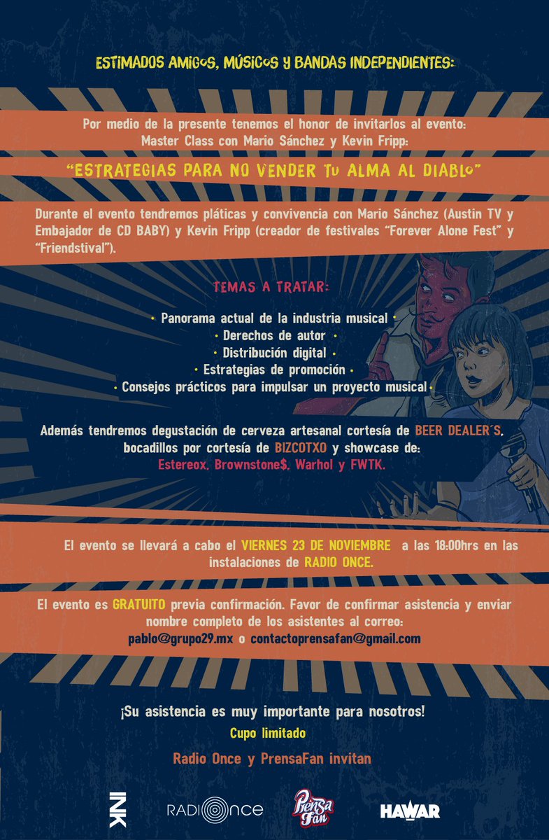 Este viernes tenemos la visita de <a href="/charavo/">Mario Sánchez</a> y <a href="/KevinFripp/">Dr Kevin G Fripp</a> en #Querétaro y no te puedes quedar fuera. No olviden enviar correo a contactoprensafan@gmail.com para tenerte en nuestra base de datos. #EstrategiasParaNOVENDERTuAlmaAlDiablo #PrensaFan