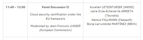 Decideh2020's tweet photo. #Today our colleague @leiretecnalia is participating in the panel on Cloud Security Certification at the conference organized by @enisa_eu the European Commission on Security Certification. #THINKDIGITAL2018 #researchimpactEU https://t.co/rzANpd0gVo