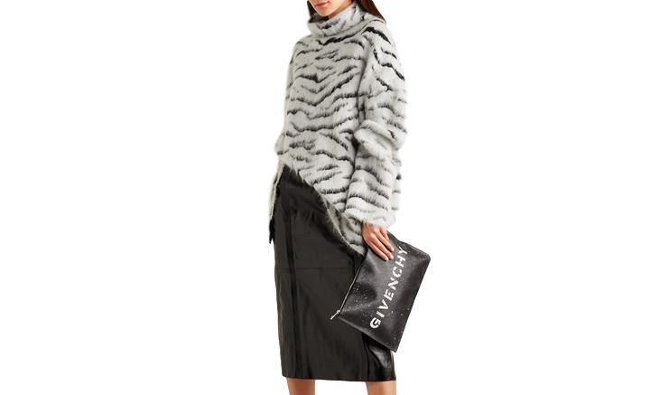A multi-tasking mohair sweater that is cool enough for a night out (paired with a leather skirt) or cozy enough for a night in (paired with a cashmere pajama bottom).  #Givenchy 
#fashionstylist #tracyclifford #chicago