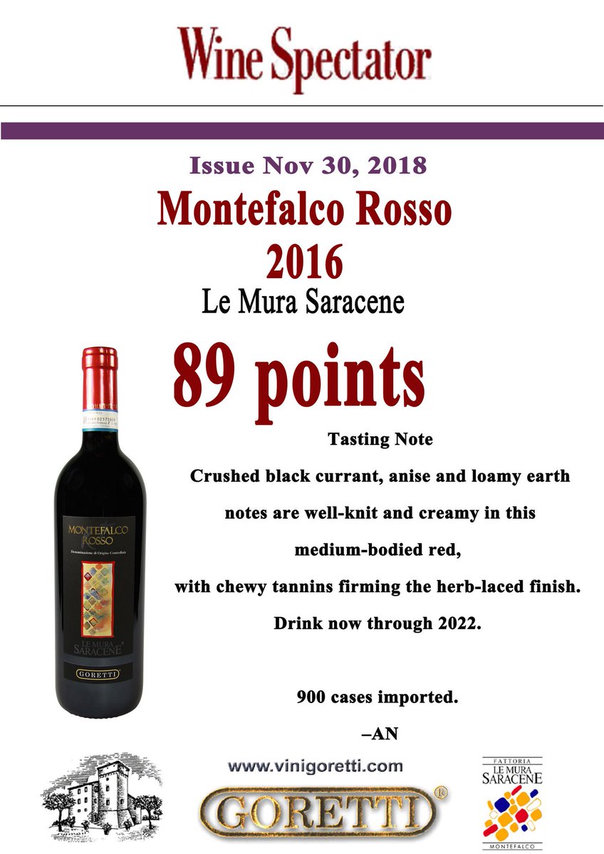 vinigoretti's tweet photo. #WineSpectator New #raiting #sagrantino #grechetto #90points + #90points 🔝🍷 https://t.co/d7SLOPRflM