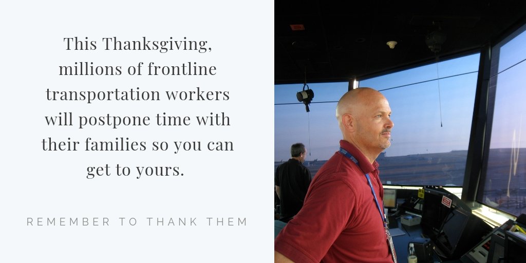 TTDAFLCIO's tweet photo. Millions of proud union members will help you get where you’re going this holiday season. Let’s thank them! #ThankAUnionMember #HappyThanksgiving @NATCA @AFLCIO https://t.co/zIXnef7LVA