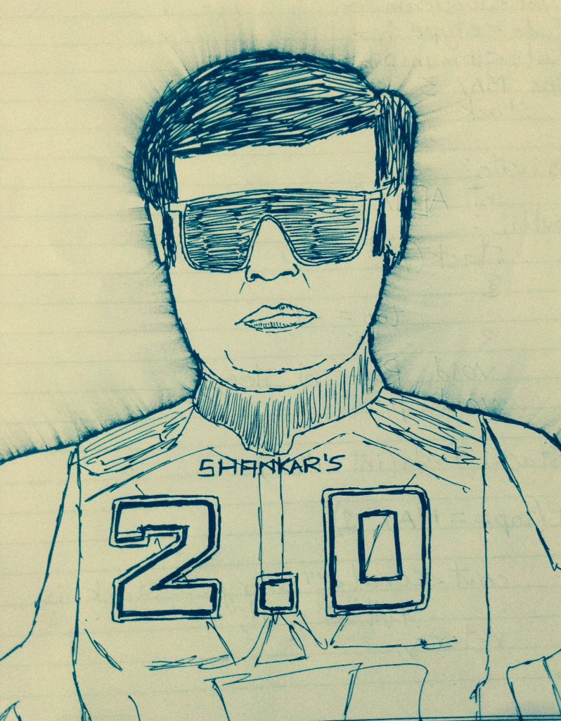 RetroSkullFilms's tweet photo. My 2.0 SKETCH attempt! @2Point0movie @shankarshanmugh @rajinikanth https://t.co/HzDwYJ9HyX