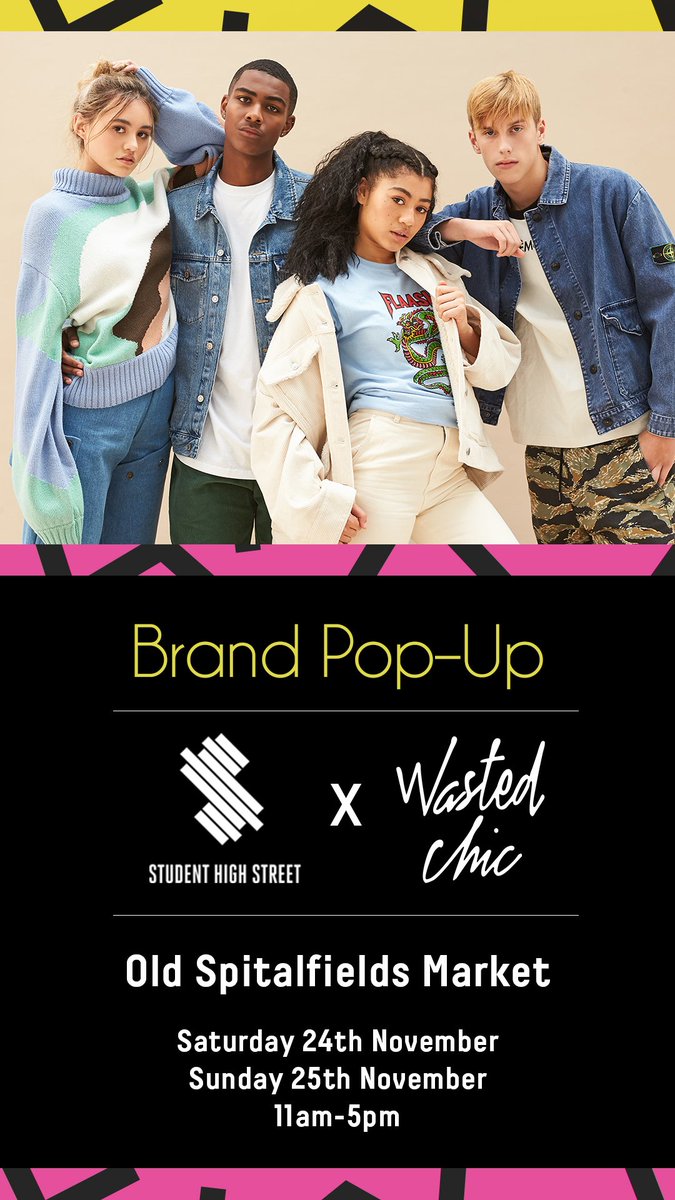 shstreet_'s tweet photo. Make sure you pop on down to our Brand Pop Up this weekend in collaboration with @WastedChic &amp; @oldspitalfields! https://t.co/rz47hkc4nt