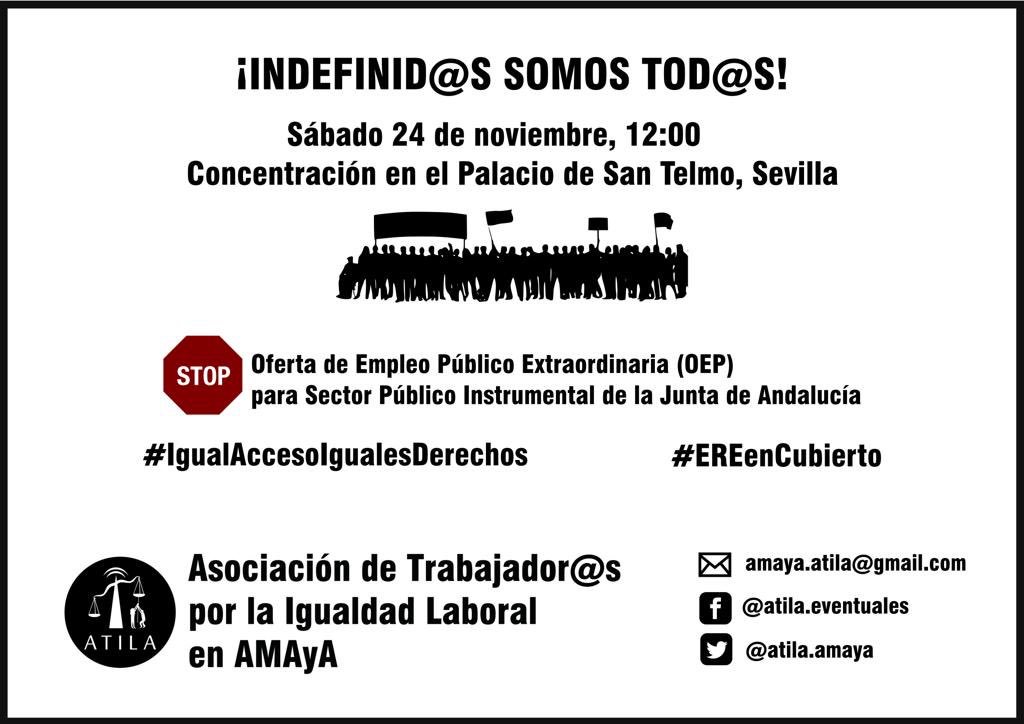 AtilaAmaya's tweet photo. La plataforma de empleados públicos por la estabilidad @EmpleadosE convoca este sábado manifestación en Sevilla, y desde @AtilaAmaya apoyamos y acudiremos a dicha movilización. https://t.co/fKPWTGoMzw