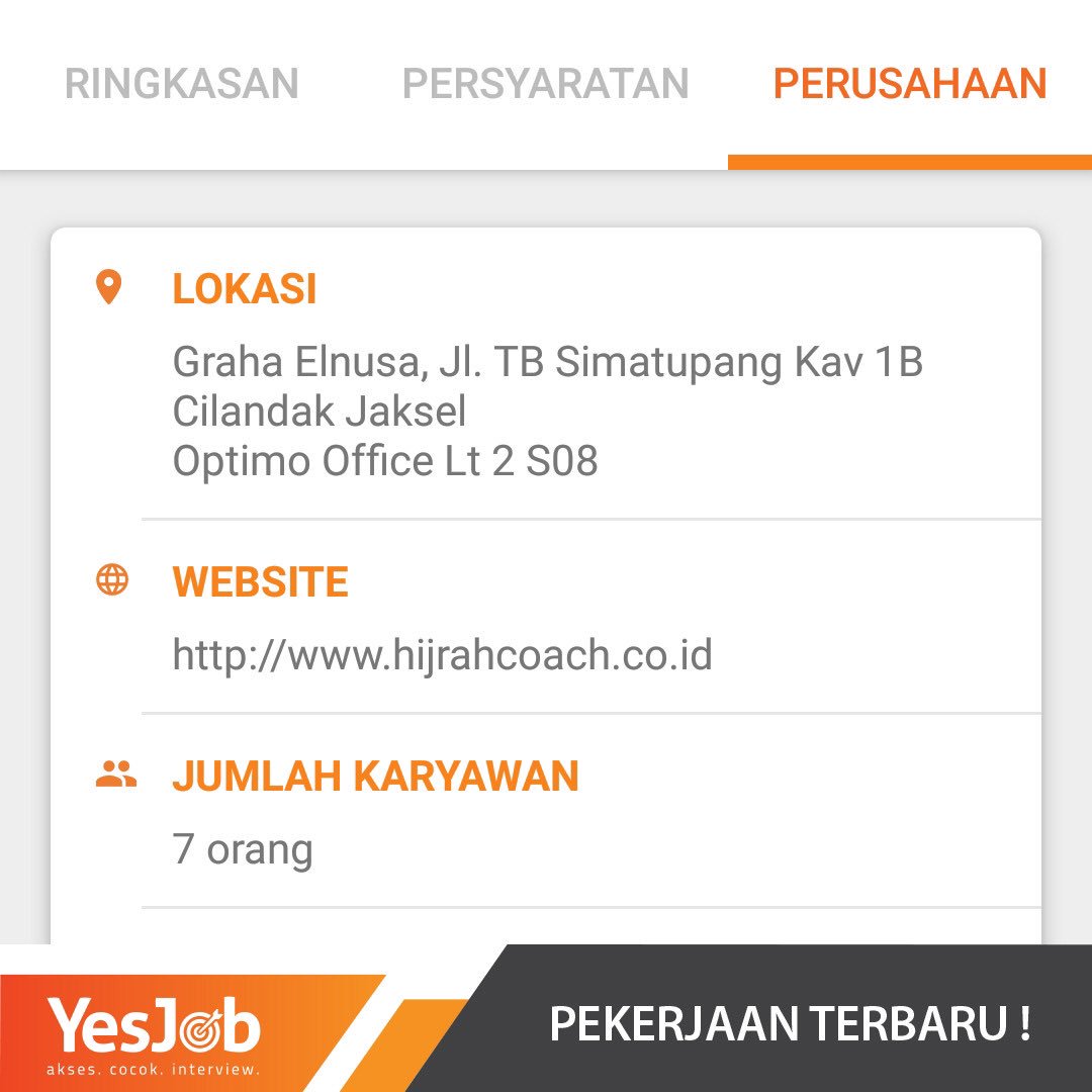 YesJobApp's tweet image. Buat kamu yang ada di Surabaya, ada loker buat kamu disana. Syaratnya kamu punya pengalaman 1 tahun di bidang sales dan biasa dipantau untuk kejar targetnya. Minat? Langsung aja download aplikasi YesJob sekarang! Insya Allah kamulah kandidatnya #hijrah #hijrahbisnis #sales