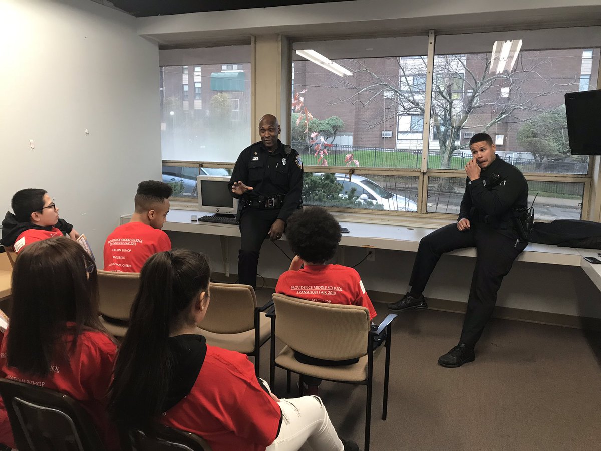 Providence Police present at the MS Transition Fair <a href="/JulieL720/">Julie Lombardi</a> <a href="/EddaCarmadello/">Edda Carmadello</a> <a href="/kmac0426/">Kathy McDonough</a> <a href="/pvdschools/">Providence Public Schools</a>