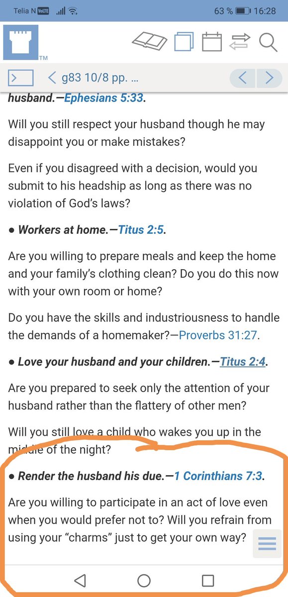 jfnilsen's tweet photo. "Young people ask... Am I ready for marriage?" Awake 1983 gave this fascinating advice, years before anyone had heard of #metoo...
Food at the proper time for sure.
Ask yourself, are you willing?
#exjw #prefernotto https://t.co/XZAHE9uGCC