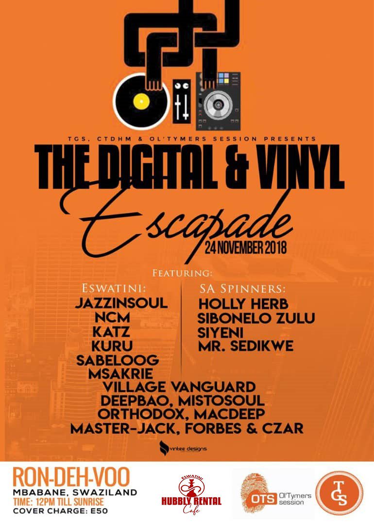 JazzinsoulOTS's tweet photo. Mad love to @HubblyCafe for believing in the underground society.

Bring your hubbly friends &amp; explore with us on Saturday 24 November 2018.

Venue: Ron-Deh-Voo [Mbabane]
Time: 12pm till sunrise

#TGS
#OTS2018
#Kuyahlonishwana https://t.co/XPZJublQd1