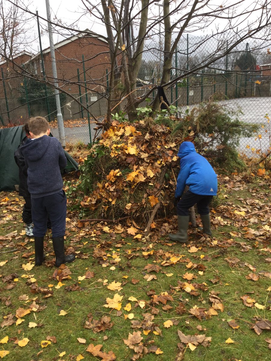ForestScientia's tweet photo. Hand drilling and shelter making this afternoon with year 4 on this wet and cold afternoon! #forestschool #woodcraft #sheltermaking #denbuilding https://t.co/endo472S7i