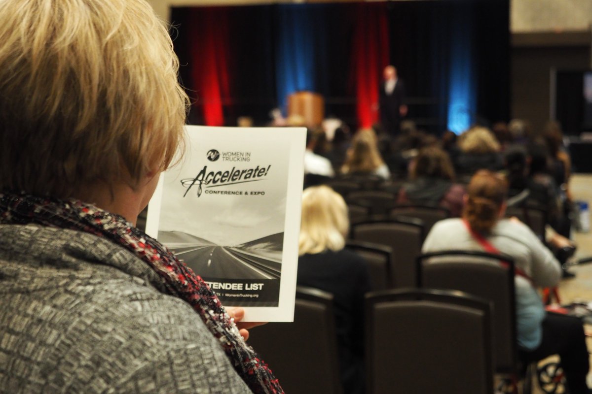 WomenInTrucking's tweet photo. Women In Trucking Conference Generates Dialogue and Action Around Gender Diversity in Transportation: https://t.co/W1HKESSC6G #Accelerate18 #WomenInTrucking https://t.co/crq7695YgV