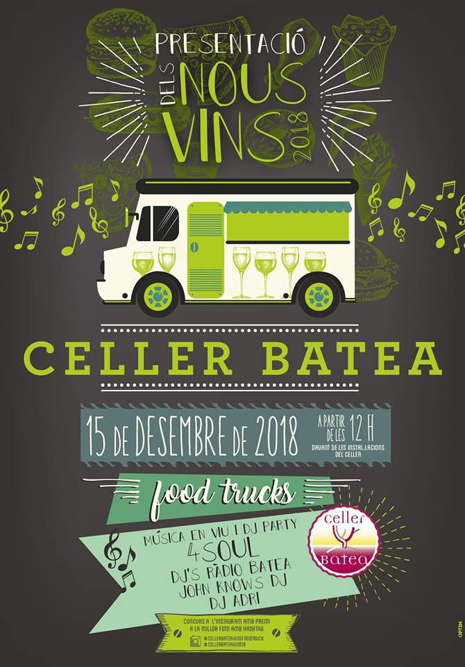 CellerBatea_'s tweet photo. Presentació dels #nousvins de #CellerBatea 2018, el disabte 15 de desembre. 
#garnatxablanca #Vallmajor #naturalismer #organicwines #ecologico #ecologic https://t.co/qkFI2ErSNL https://t.co/IN4n2qRRm8