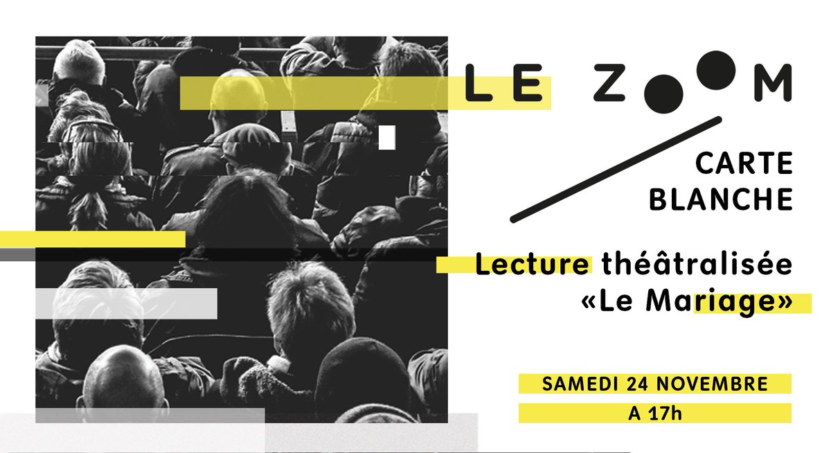 SAMEDI 24 NOVEMBRE
Carte Blanche Cie Mises en Jeux
Lecture théâtralisée "Le Mariage"

La pièce montre le cheminement d'une femme maghrébine face à l'évolution de ses filles. Comment vivre dans une autre culture sans perdre ce qui vous a constitué ?

#lezoom #ain #bourgenbresse