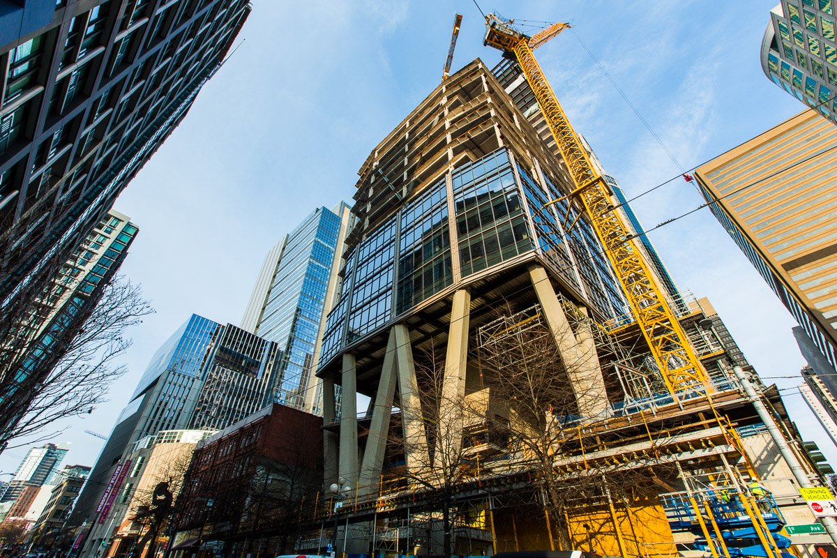 SkanskaUSA's tweet image. Our Seattle team achieved the topping out milestone for 2+U placing the highest piece of steel on our 38-story Class-A office tower in the heart of Seattles central business district.#BuildingWhatMatters
