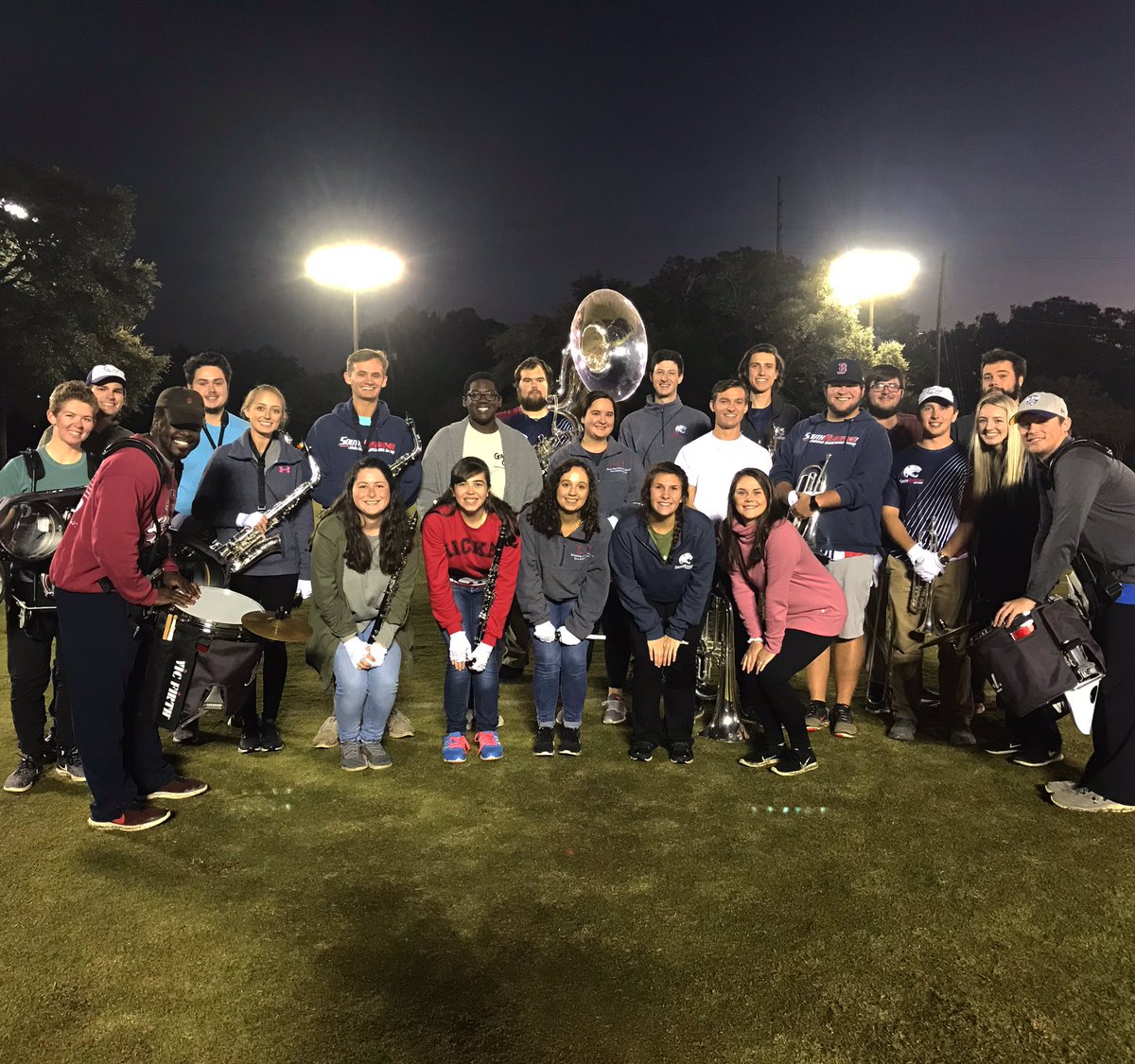 usajmb's tweet photo. “Once more once, or twice, or three times” the lovely words all band members hear! The band members of the week especially love these words are our awesome section leaders!! We don’t know what we would do without them! 
#marchingband #theateam https://t.co/OEY3tW0Zm2