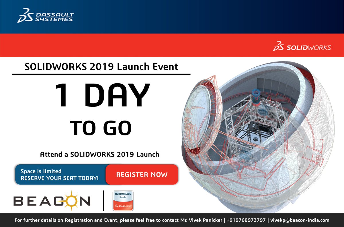 vivekpanicker91's tweet photo. 1 Day to go...

Have you Registered for #SOLIDWORKS 2019 Launch by #BEACON on 22nd Nov @ Hotel Golden Chariot #Vasai #Mumbai

Register Now: https://t.co/KPnjBiYarA

#SWX19Launch #SWX2019 #Solidworks2019 @BEACON_India #Mechanical #Mumbai https://t.co/zUTqRdOP6M
