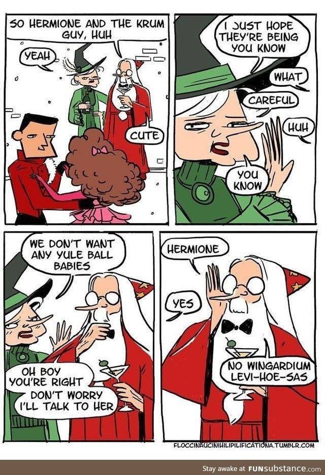 SESumma's tweet photo. Hahaha! Watch out while pronouncing your Charms at Hogwart’s Christmas Party! It’s “leviOsa!”

#harrypotterhumor #HarryPotter #hogwarts https://t.co/yTuC349L1W