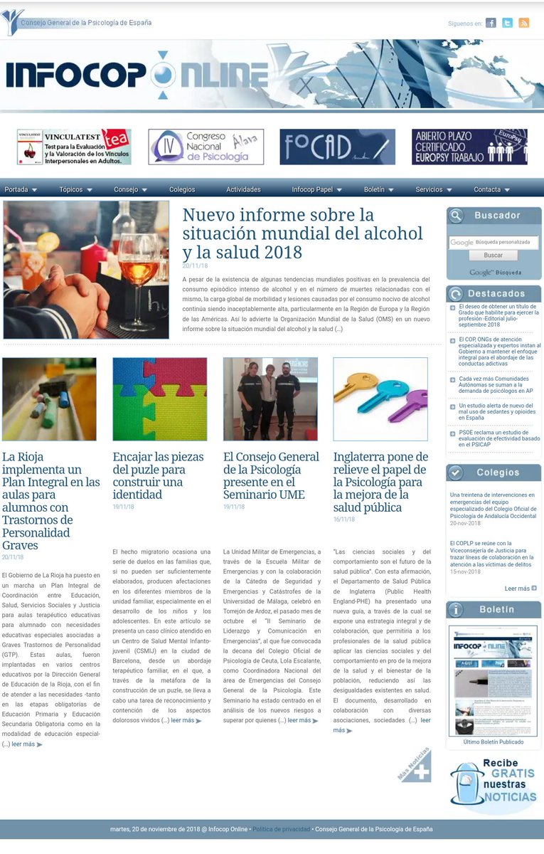 Ni una referencia en @Infocop_Revista al 20 aniversario de uno de los mayores hitos de la historia de la Psicología española: hoy hace 20 años que tenemos especialidad en Psicología Clínica.

¿Cómo es posible que lo hayan olvidado?