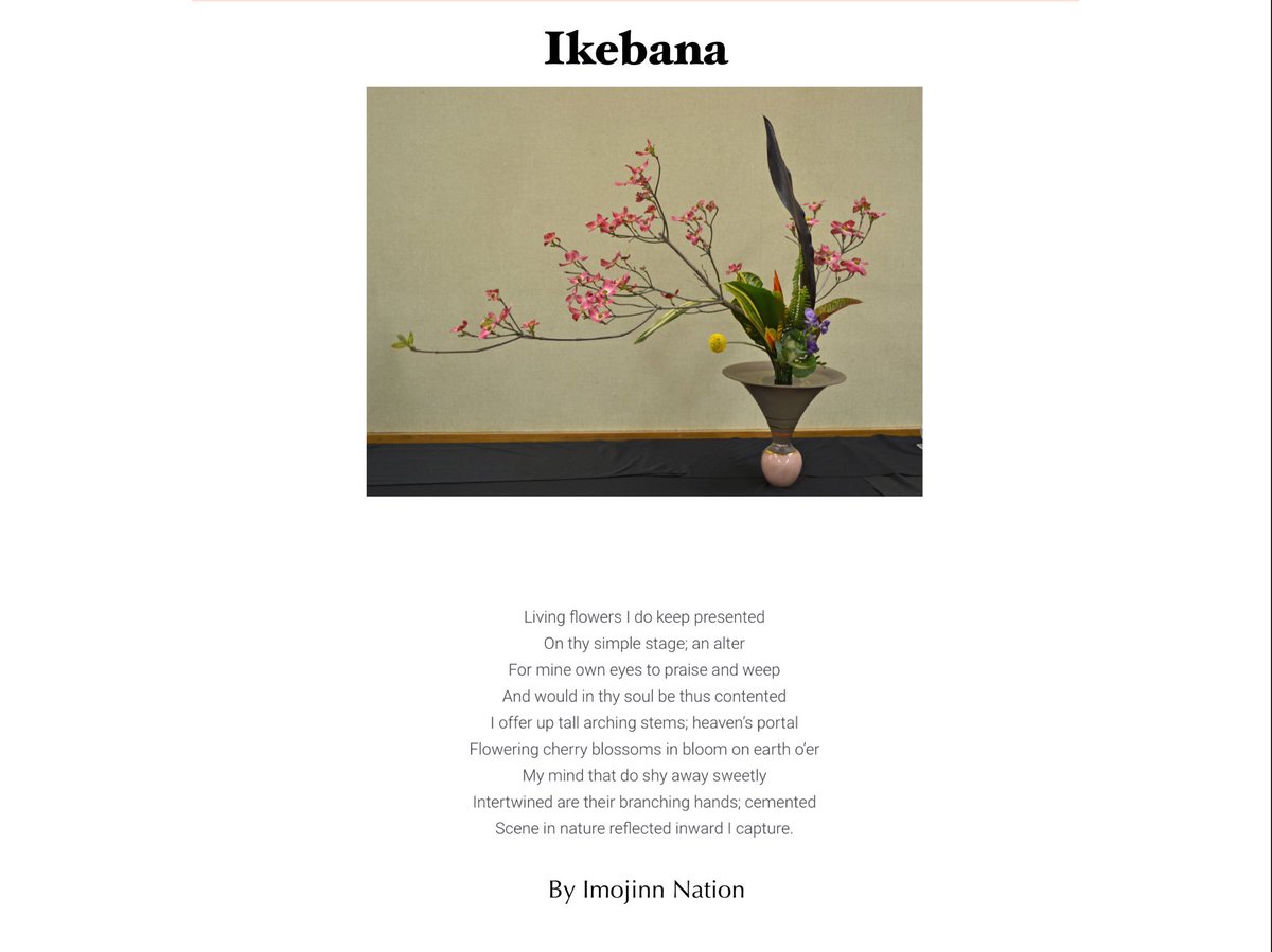 Imojinnnation's tweet photo. Photo-prompts are one of my favourite methods in #mindfulnesswriting. Here is an example of my poem using a photo-prompt, whilst also taking inspiration from a documentary about Ikebana flower arranging. https://t.co/z6dSpGMXZM