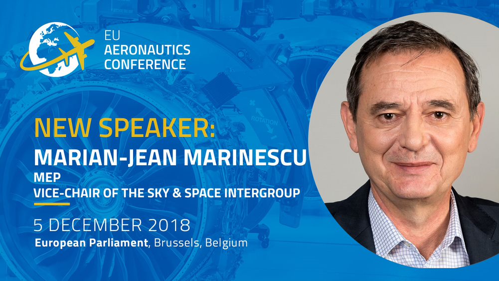#EUAERO18 SPEAKER ANNOUNCEMENT: MEP Marian-Jean Marinescu (@MarianMarinescu), Vice-Chair of the @SSIntergroup, will speak at the 4th #EU Aeronautics Conference on 5 December 2018 at @Europarl_EN in Brussels! @EPP @EP_Transport #AviationStrategyEU #mobility