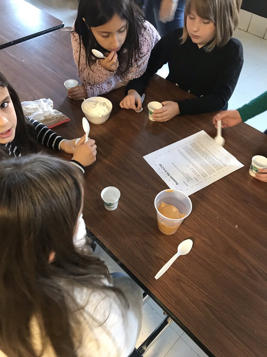 VirdensThird's tweet photo. Thanksgiving came early. Third graders are using math and problem solving skills to make pumpkin pie in a cup! @SpartaR3Schools @SpartaTrojans #liltrojans @VirdensThird #thankful https://t.co/vLcV7m0D1h
