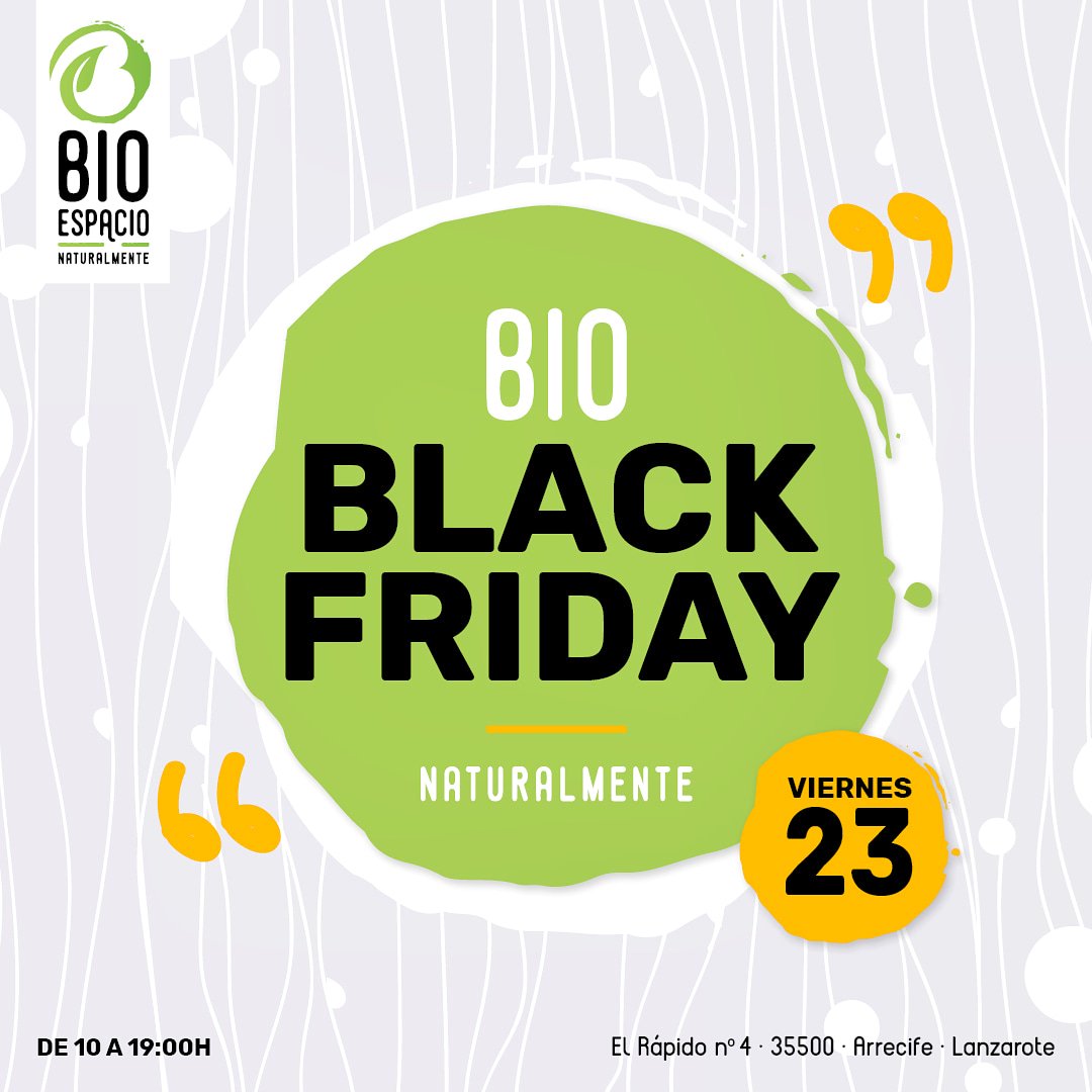 nbioespacio's tweet photo. Este viernes 23 tienes una cita en nuestra tienda #Bioespacio. Te esperamos con las mejores promociones de Bonos regalo y Packs de Cosmética. Adelanta tus compras de #Navidad y haz tus reservas!
#BlackFriday #promociones #ofertas #cosmetica #tiendaeco #productosorganicos https://t.co/aaj8e8QQIR