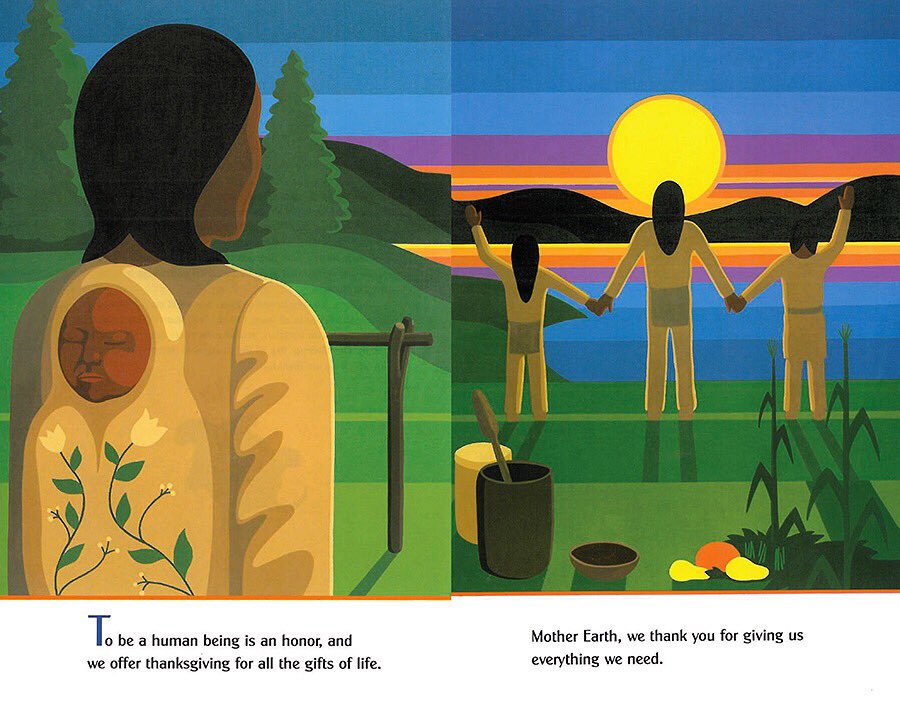 jackieand's tweet photo. Honoring Indigenous peoples by reading Giving Thanks: A Native American Morning Message by Chief Jake Swamp @MarieReedES #dcpslibrary. A great way to spark conversation about representation and critical thinking during the Thanksgiving season. https://t.co/qnVG1PHoos