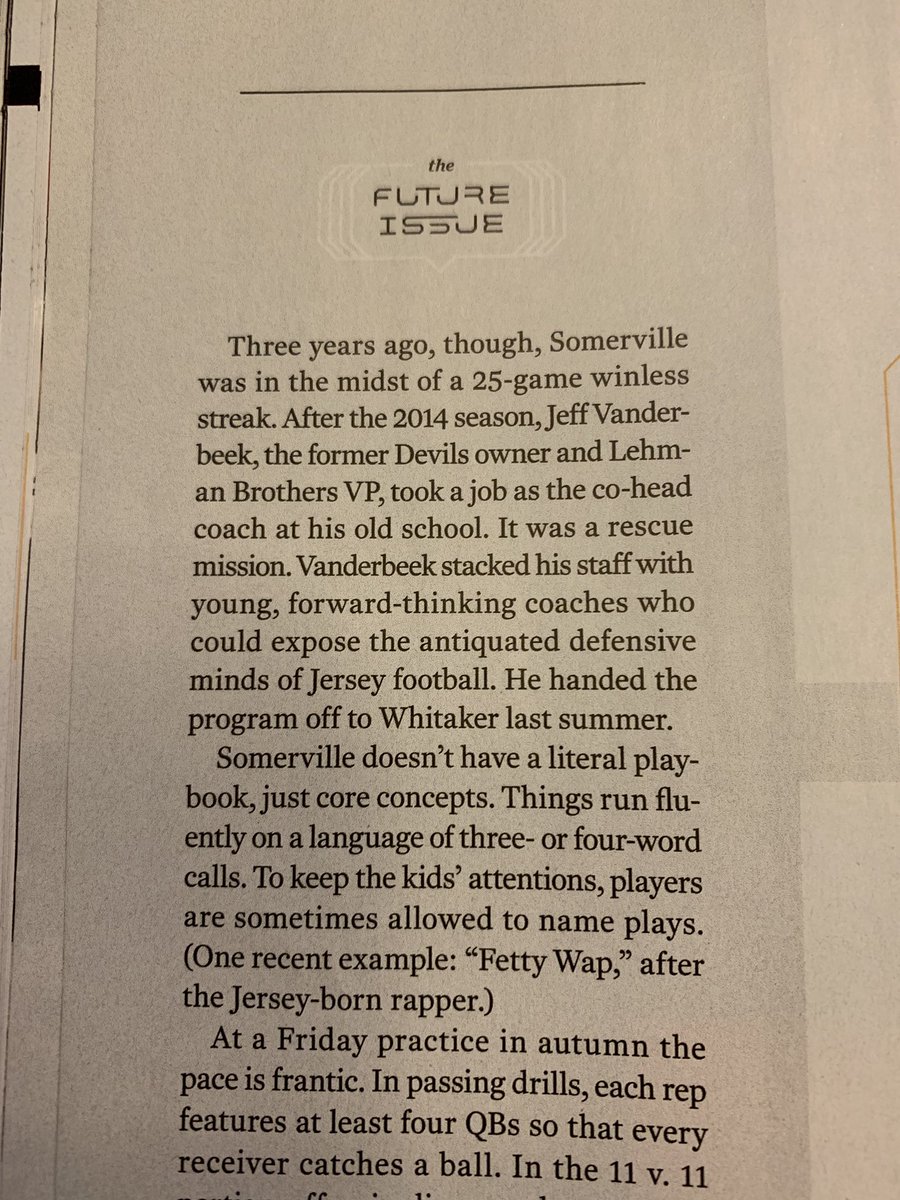 VilleFootball's tweet photo. The Ville &amp; Head Coach @DallasWhitaker have been featured in this month’s Sports Illustrated magazine discussing Somerville’s offensives success.  Below is the link to the full article #TheVille 

https://t.co/aP9N75XmCg https://t.co/Ex3HUP5z6t