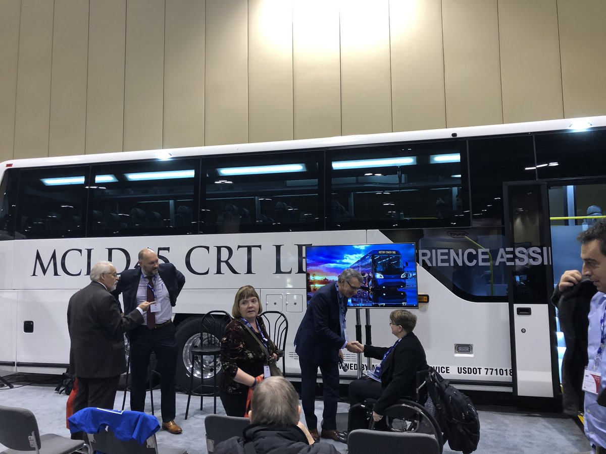 canadiantransit's tweet photo. Here at the #TransitShow @newflyer just introduced its new low floor accessibility bus! Be sure to stop by and check it out! #CUTAyyz https://t.co/k6Qm6jGDrp