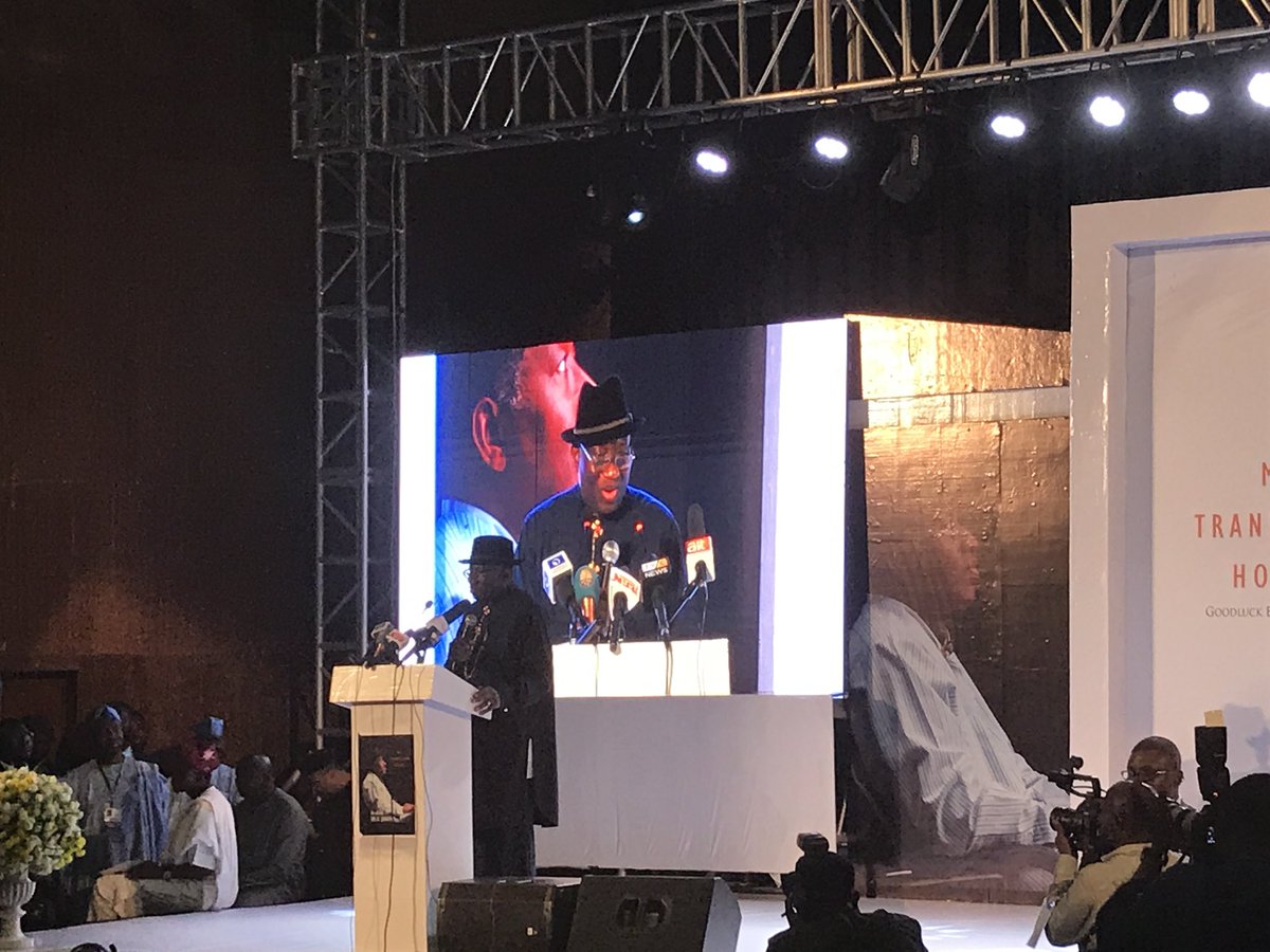renoomokri's tweet image. HAPPENING NOW: @GEJonathan takes the stage to speak about his instant bestseller, #MyTransitionHours